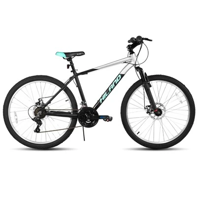 JOYKIE HILAND Bicicleta de montaña con freno de disco doble, cuadro de aleación de aluminio de 26/27 pulgadas, 18 velocidades