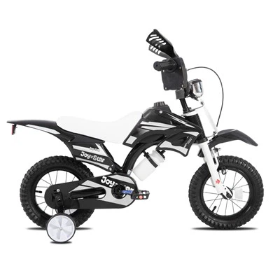 JOYKIE JOYSTAR Estilo de motocicleta de 12/16 pulgadas con hervidor de agua Marco de Hi-ten freno delantero en V y freno de contrapedal trasero bicicleta para niños